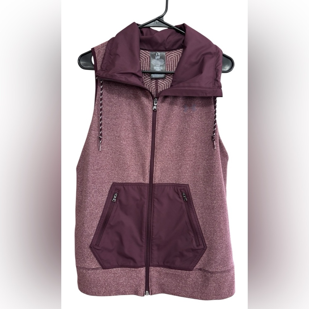 Under Armour Cold Gear Women's Maroon  zip Vest
 Sz M - Picture 2 of 5